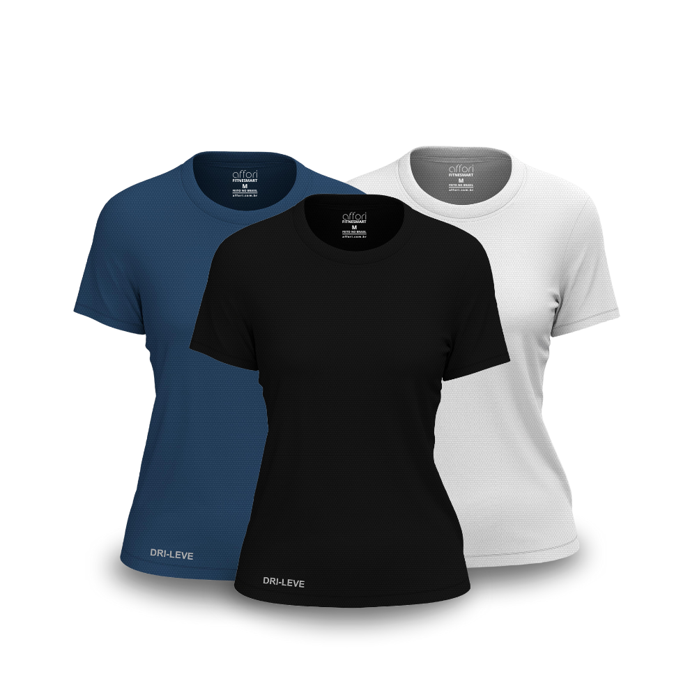 Kit 3 FitneSmart Damen-Technologie-T-Shirts - Anti-Schweiß - KONIGFIT