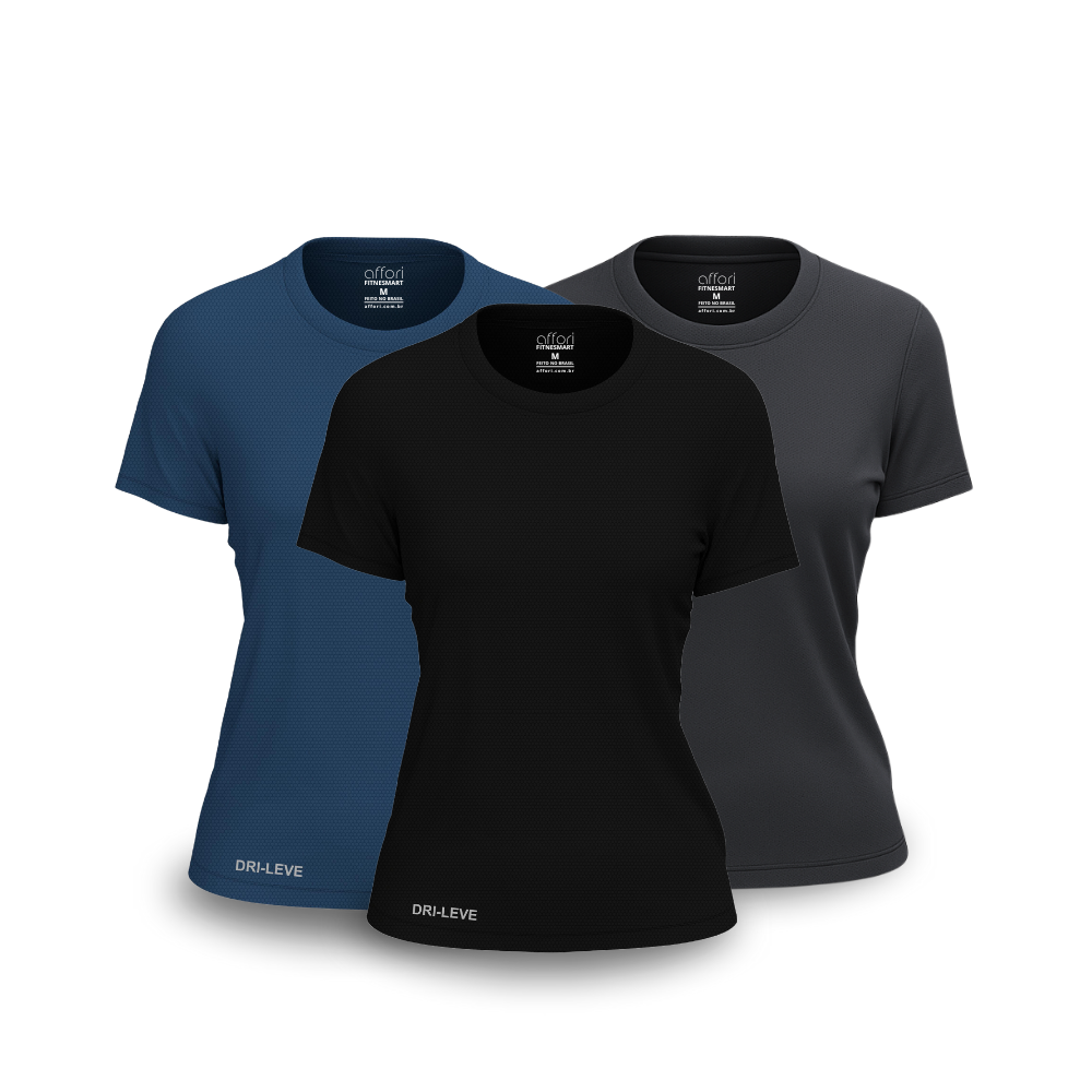 Kit 3 FitneSmart Damen-Technologie-T-Shirts - Anti-Schweiß - KONIGFIT