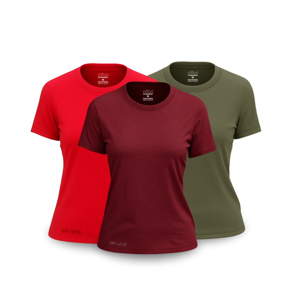 Kit 3 FitneSmart Damen-Technologie-T-Shirts - Anti-Schweiß - KONIGFIT